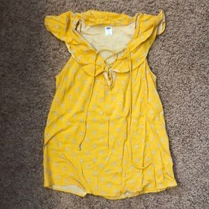 Old Navy Mustard lace-up top XS Mustard